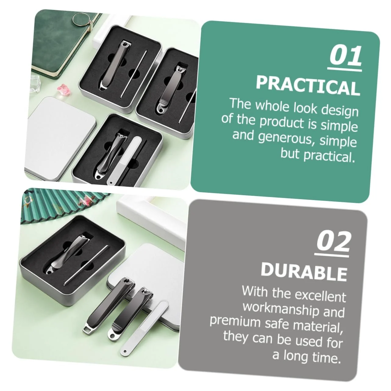 Набор кусачек для ногтей CALLARON с пилочкой для ногтей, компактная коробка, эргономичный для дома и путешествий, фото №8 Набор кусачек для ногтей CALLARON с пилочкой для ногтей, компактная коробка, эргономичный для дома и путешествий, фото №8