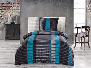 Постільна білизна Class Home Collection, 135 x 200 см, бавовна Renforcé, комплект з 2 предметів із блискавкою, Wind Blue synthetic.ua - Фото 1