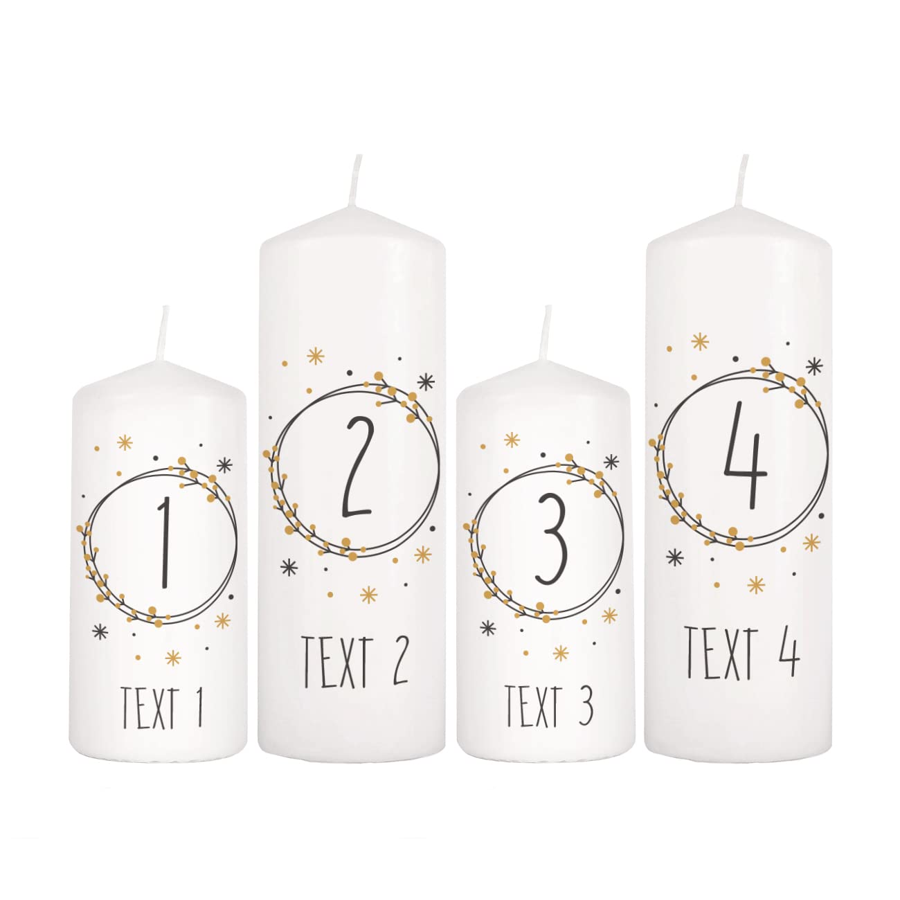 Набор свечей Herz & Heim® Advent с принтом 4 штуки, фото №4