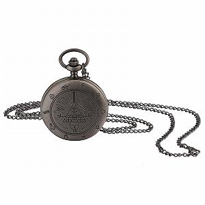 Карманные часы JewelryWe Ретро Винтажные черные аналоговые кварцевые мужские женские часы-подвеска с цепочкой - Фото 1
