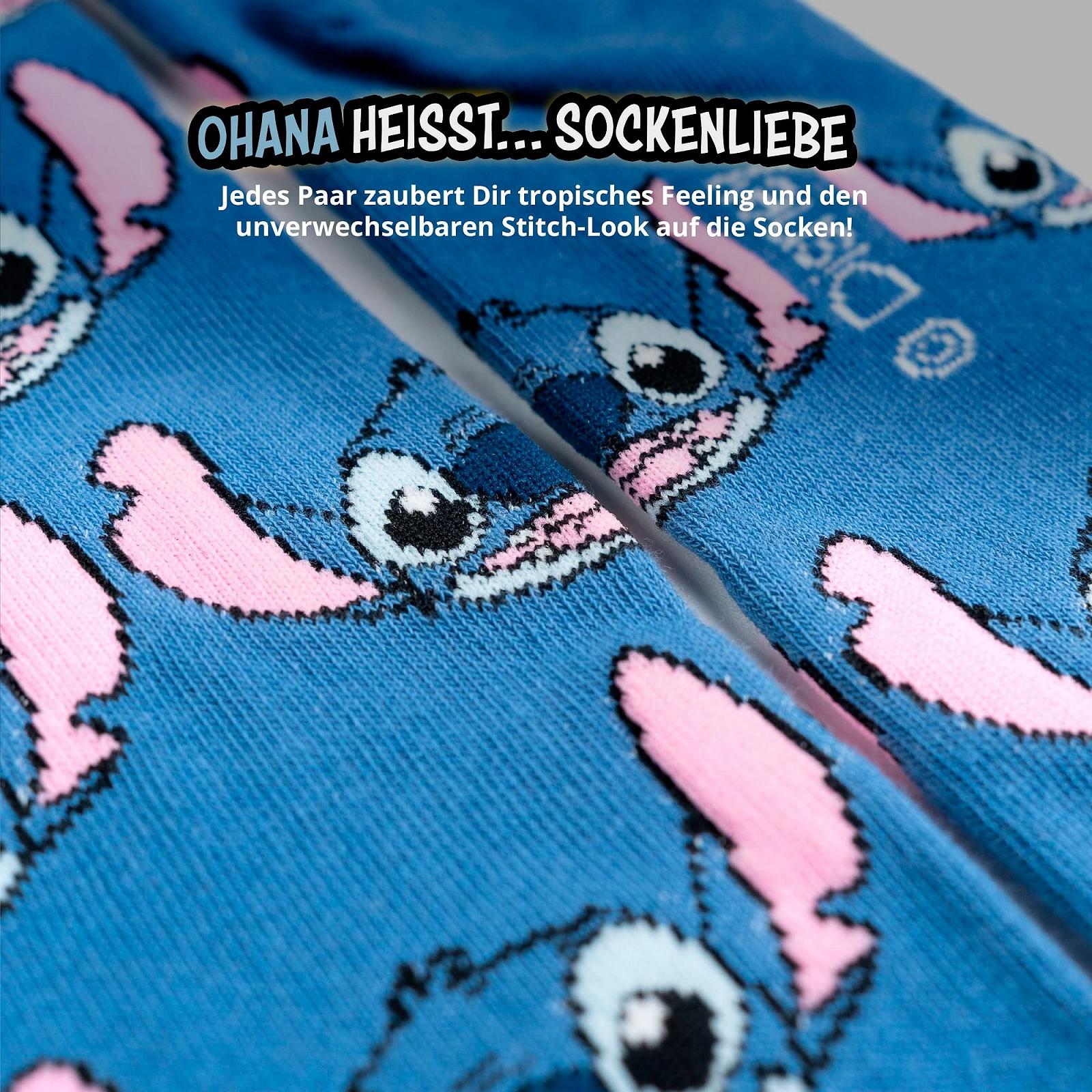 Носки United Labels Disney Lilo & Stitch для женщин, голубые, размер 38-43, 5 пар, фото №4