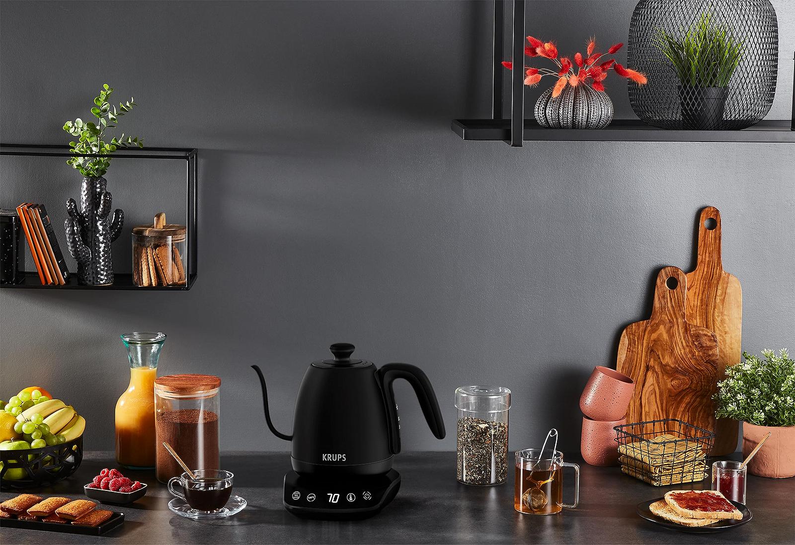 Чайник Krups Café Control BW9238 Gooseneck 1 литр Цифровой дисплей 8 настроек Матово-черный, фото №4