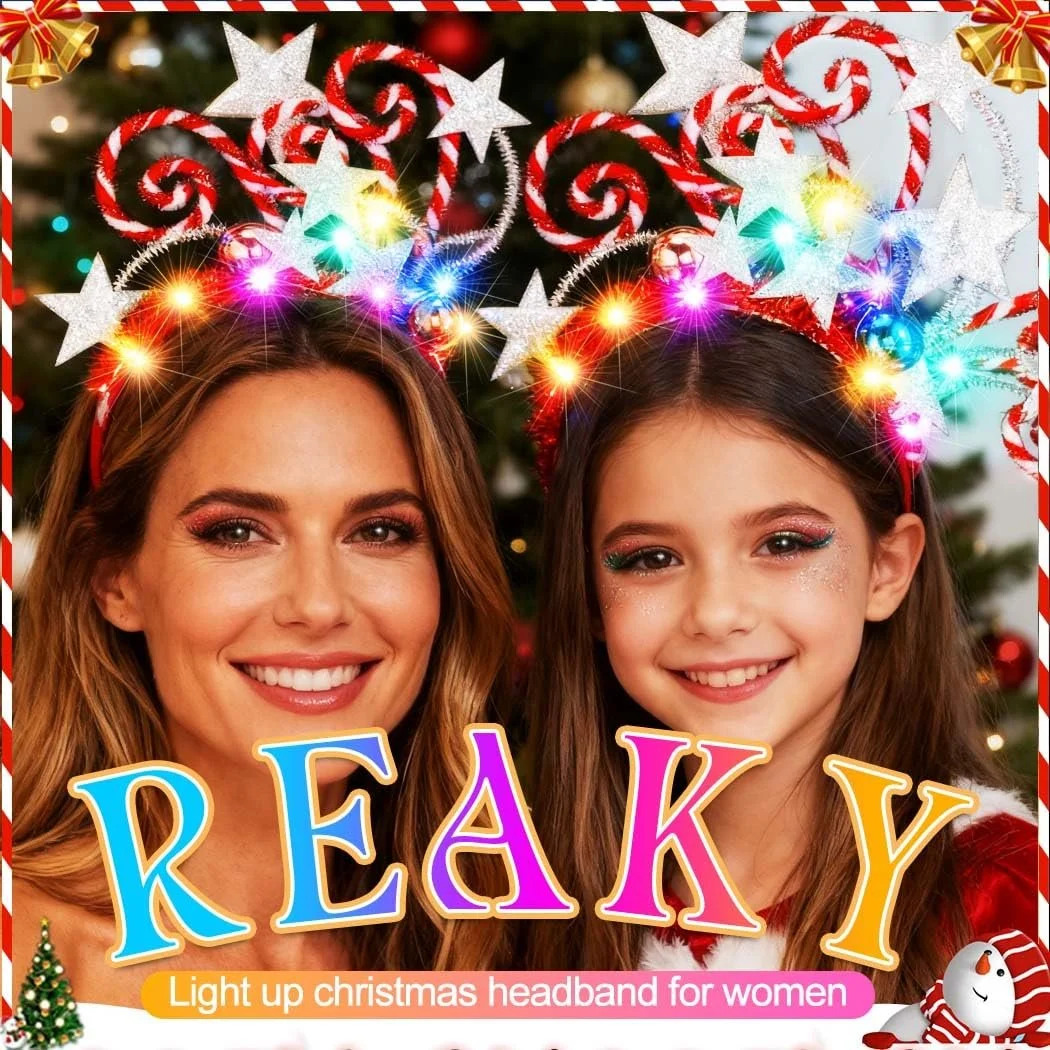 Обруч для волосся зі світними зірками Reaky LED, фото №2