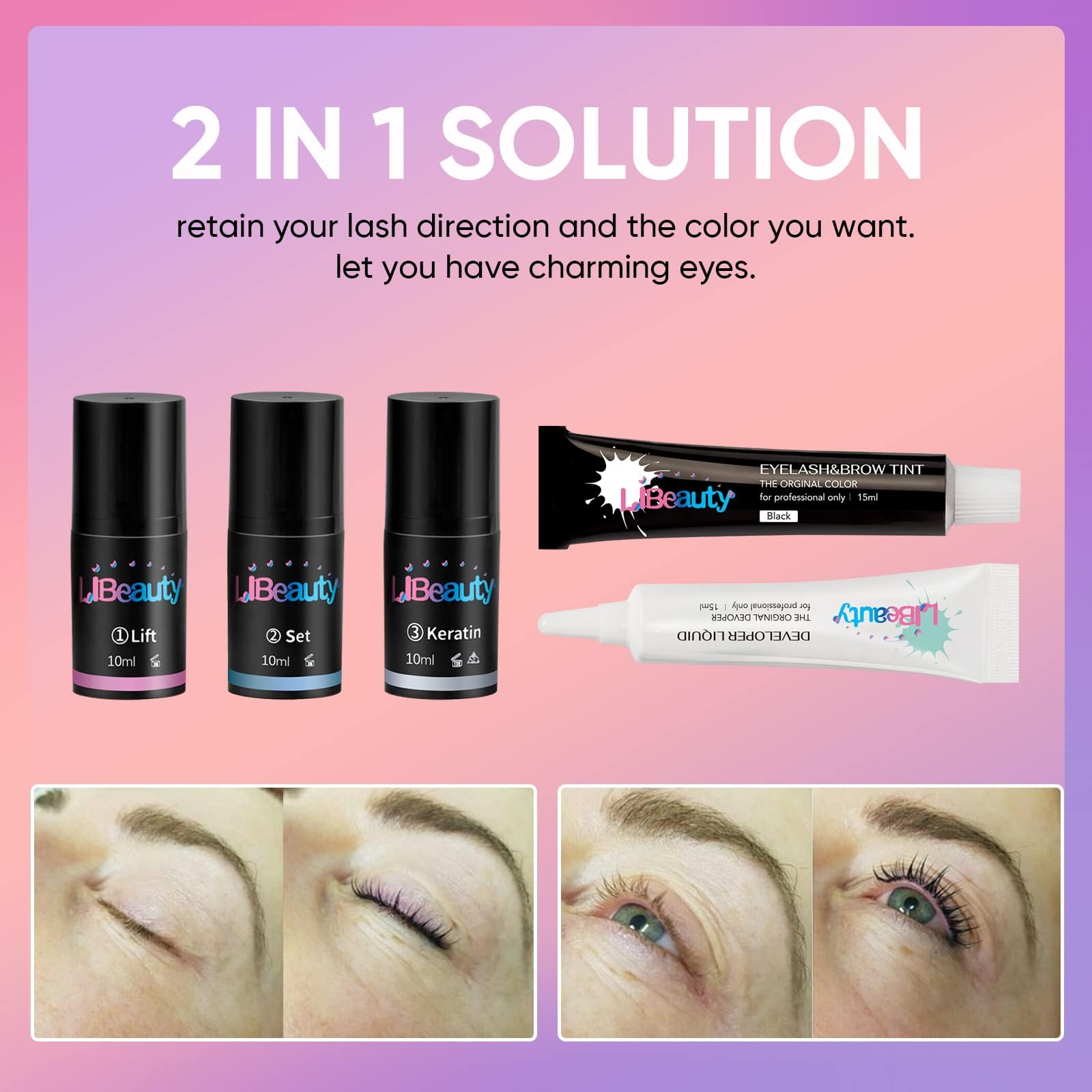Набір Libeauty для підйому вій з кольором чорний, фото №4