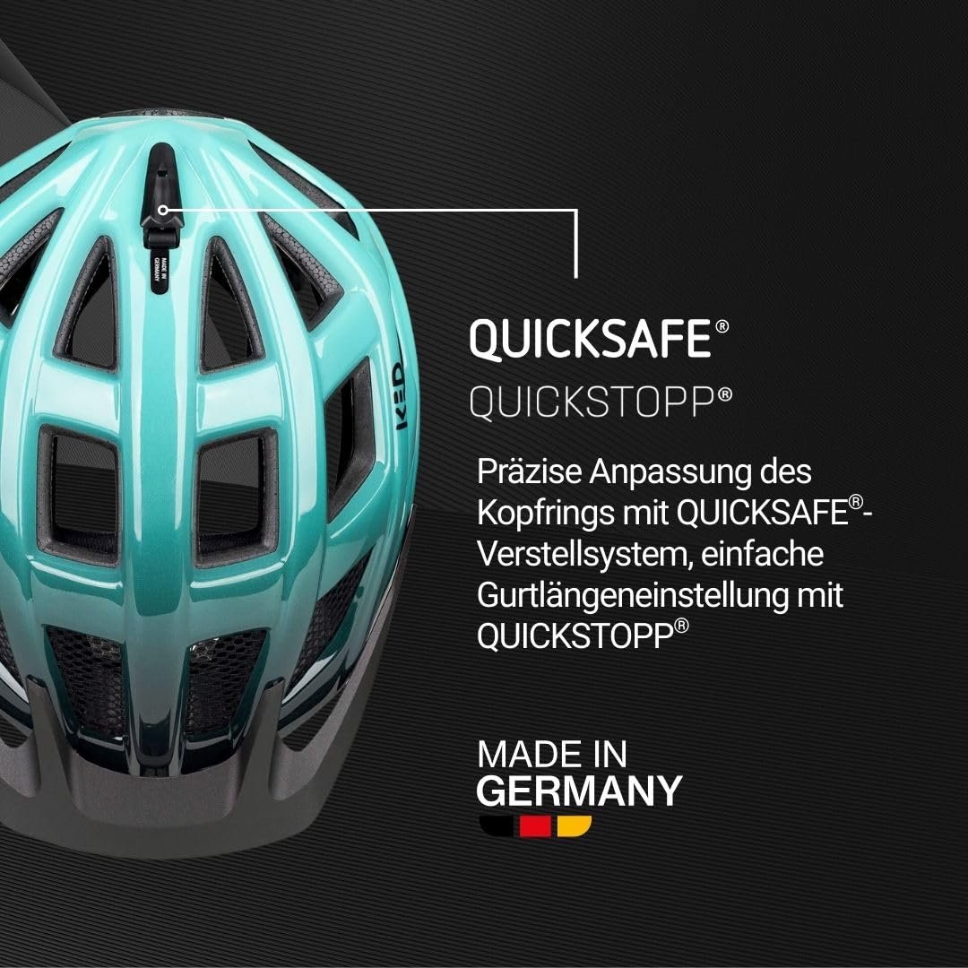 Шлем Offroad KED Crom K-Fit Black Clear Fidlock с сеткой от насекомых, регулировкой длины ремешка Quickstop, застежкой ремня FIDLOCK и встроенным задним светодиодным фонарем MaxShell Technology, фото №4