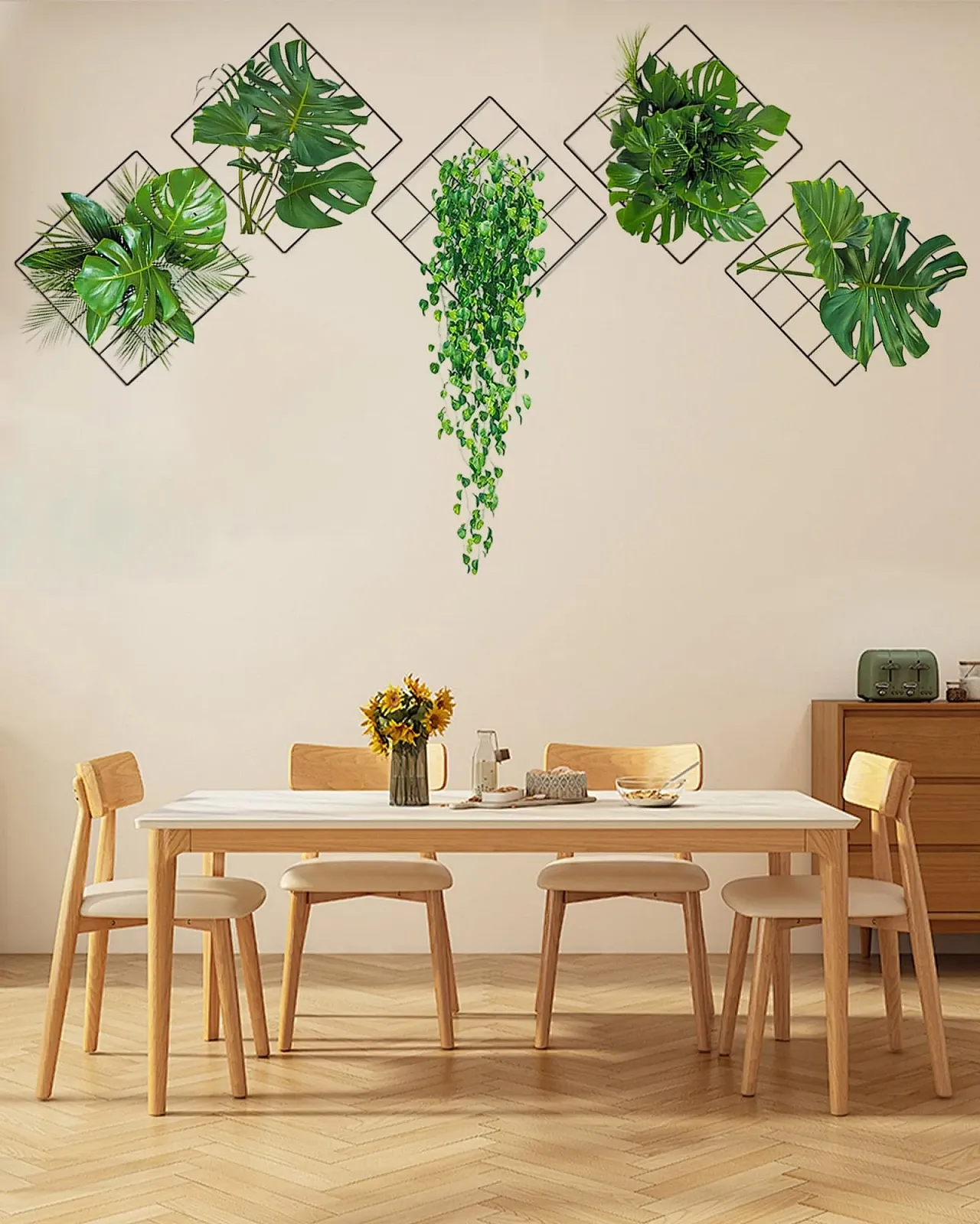 Наклейки на стіну Набір 2 шт. Водостійкі 3D Зелені рослини, фото №6