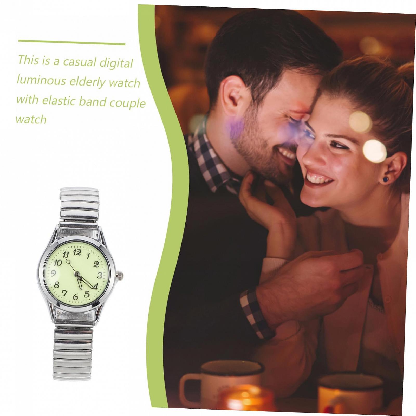 Цифровые часы Healvian для пожилых людей с эластичным резиновым ремешком, люминесцентные для пожилых людей, повседневный вид, элегантные, фото №9