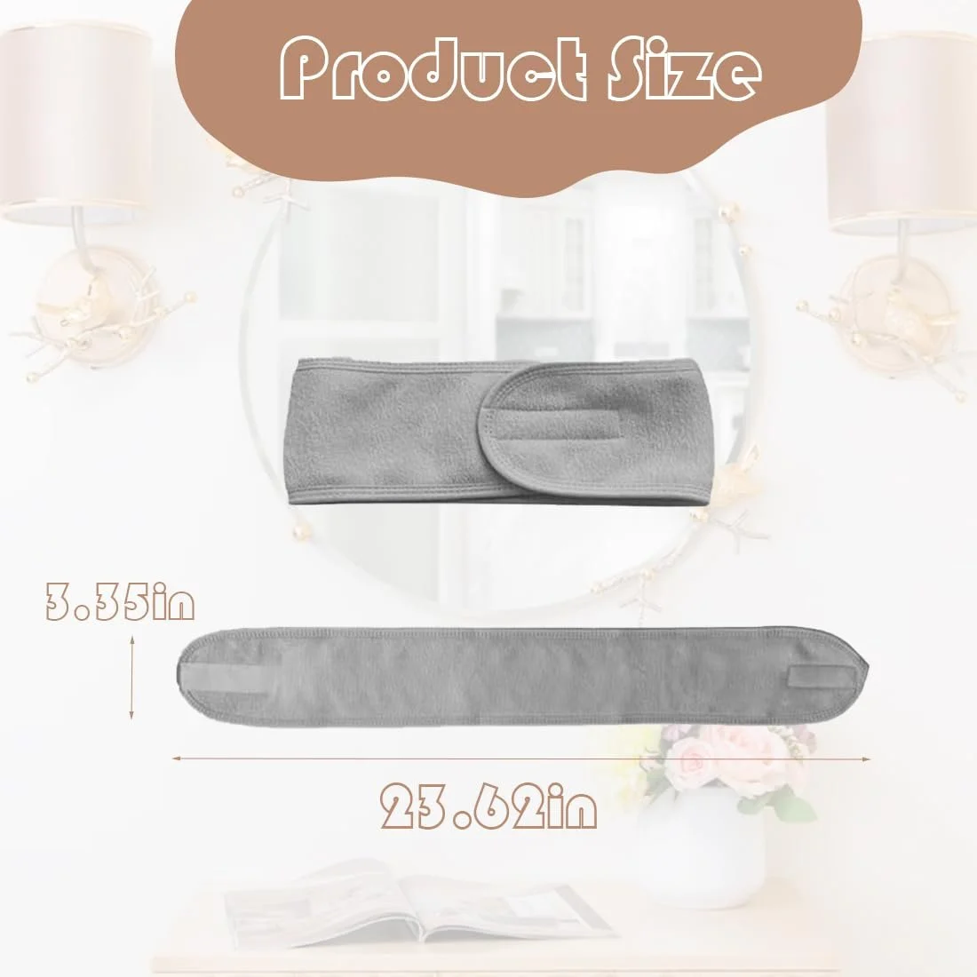 Набір з 3 пов'язок для волосся махрові регульовані, фото №2