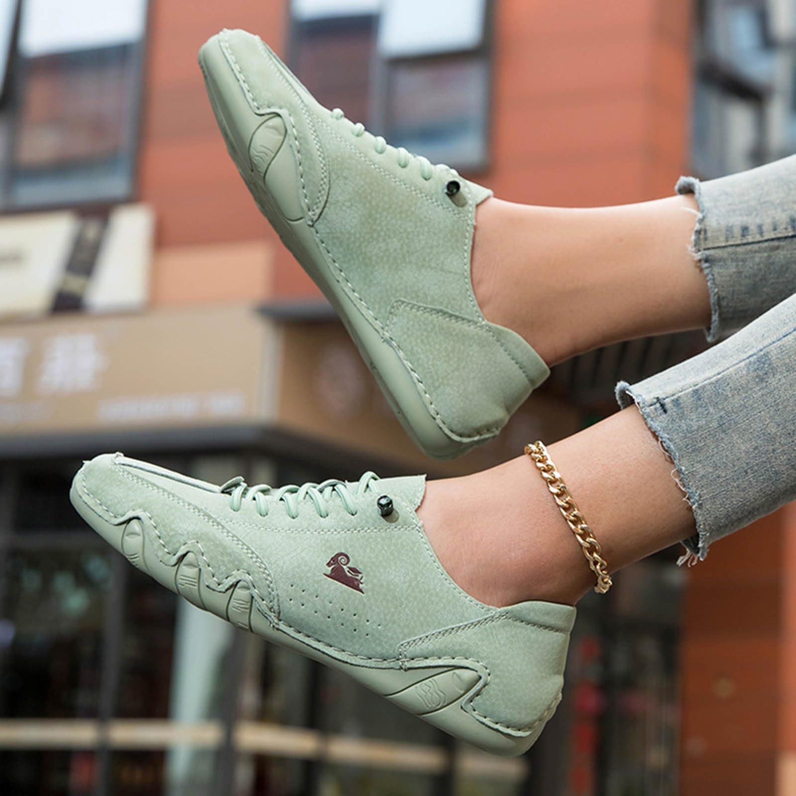 Черевики Barefoot из кожи Alpaca Высокие Черевики-ковбойки Итальянская мода Трекинговые Водонепроницаемые Черевики цвета хаки Размер 34-50 EU, фото №3