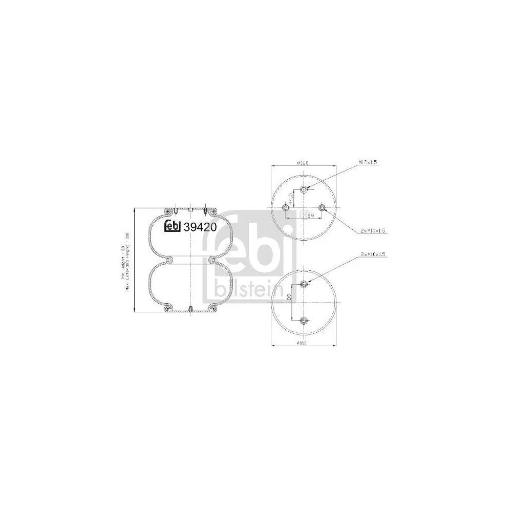 Пневморесора (балон) FEBI BILSTEIN 39420 для SAF SCHMITZ CARGOBULL, фото №2