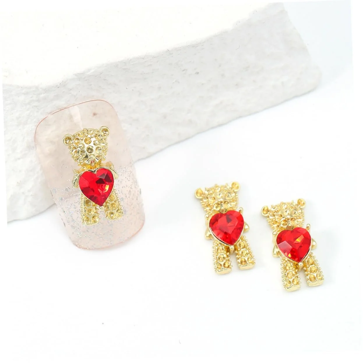 Украшения для ногтей Медведь 3D Металл, 20 шт, фото №7