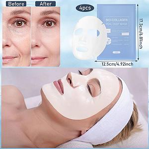 Маска для лица Collagen Organic, набор 4 шт, ночная, корейская, увлажняющая, против морщин, для глубокого увлажнения и сужения пор synthetic.ua - Фото 1