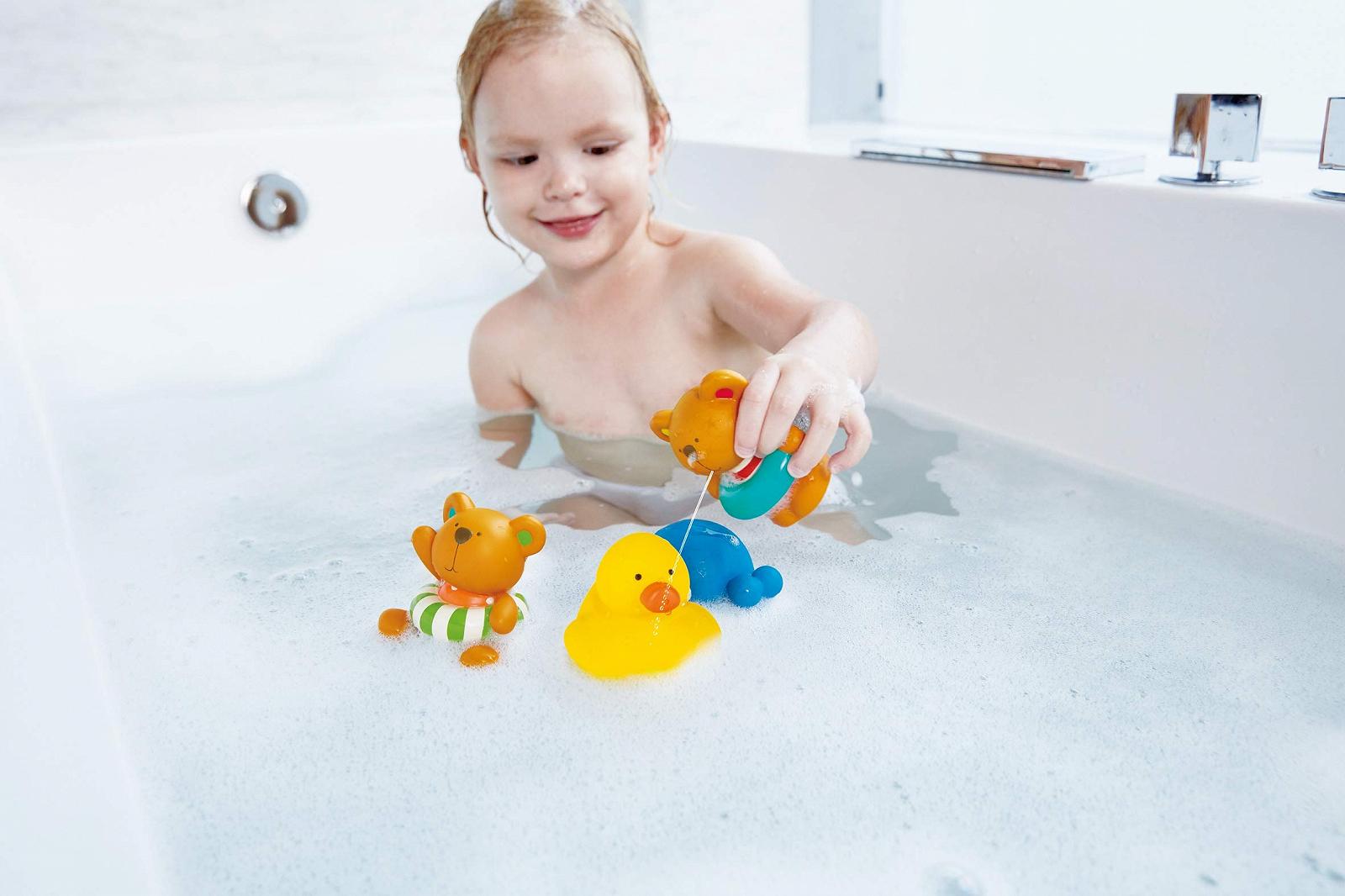 Іграшка для ванни Hape Teddy and Friends Bath Squirts, різнокольоровий, фото №5