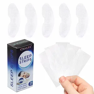 Смужка для рота DBOO для сну 90 штук, м'яка адгезія, допомога проти хропіння, покращене дихання носом - Фото 1