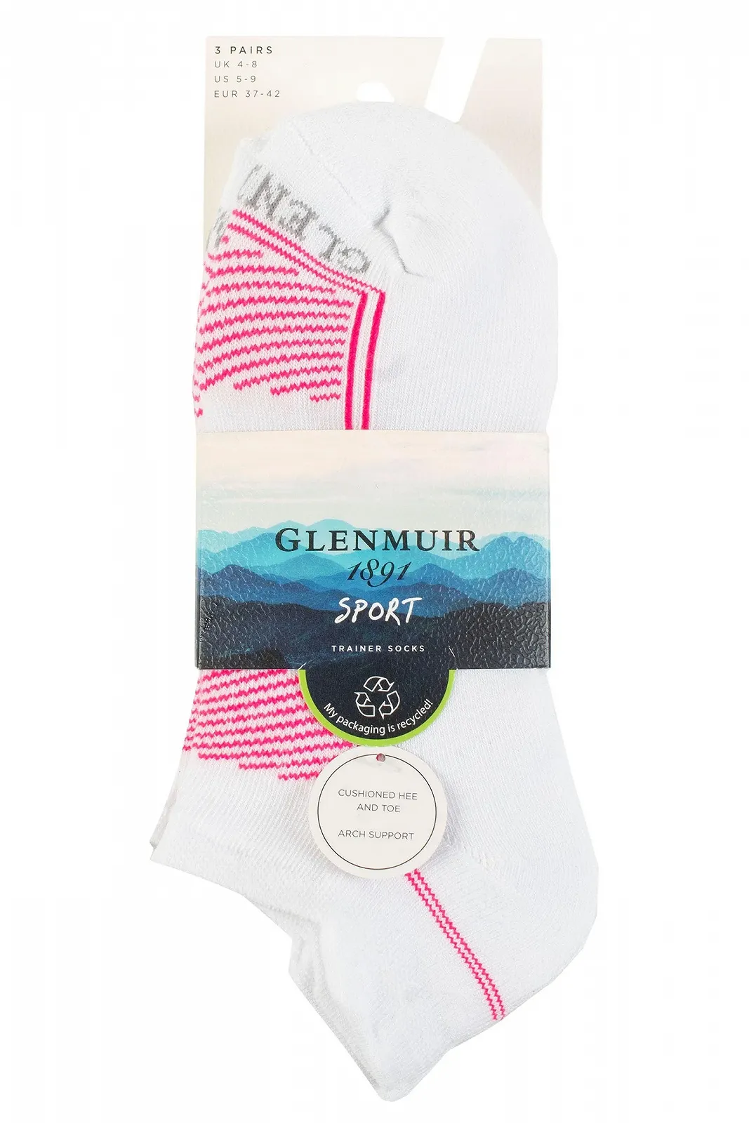 Жіночі спортивні шкарпетки GLENMUIR Patterned Padded, 3 пари в упаковці, фото №2