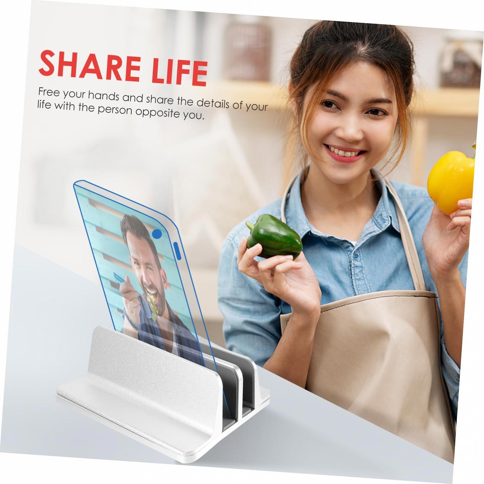 Подставка для ноутбука алюминиевая вертикальная с нескользящей силиконовой подкладкой, фото №3