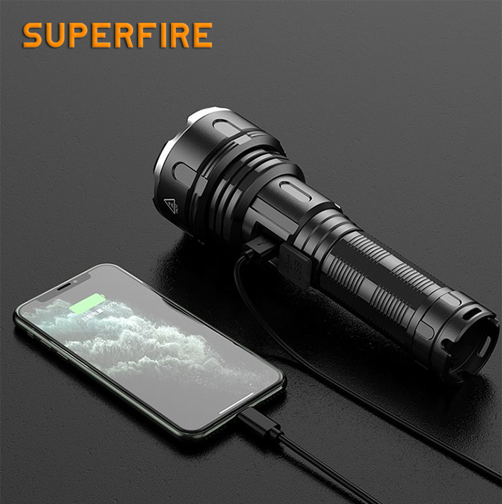 Фонарик ручний акумулятор R3-P90 SuperFire 2000 Lumen IP64, фото №7