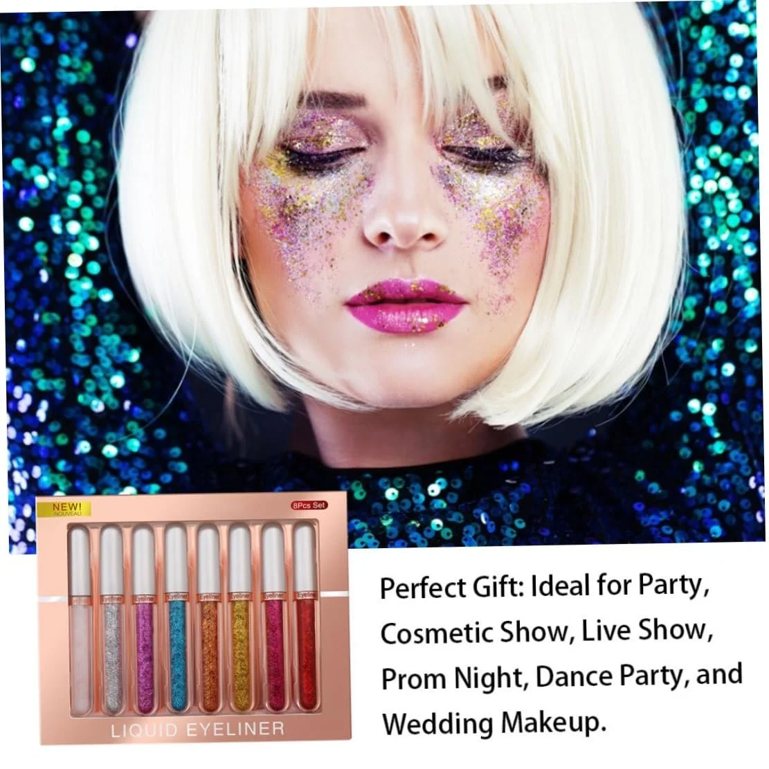 Рідка Підводка 8 кольорів, барвиста водостійка, фото №3 Рідка Підводка 8 кольорів, барвиста водостійка, фото №3