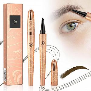 Олівець для брів Microblading 3D 2024 4 Fork Tips Applicator Водостійкий Довготривалий Темно-коричневий - Фото 1