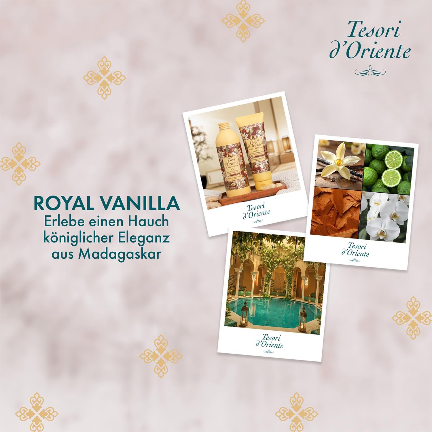 Туалетная вода-дезодорант Tesori d'Oriente Royal Vanilla с ванилью из Мадагаскара и имбирем в алюминиевом флаконе 100 мл, фото №7