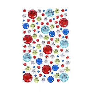 Наклейки Lurrose самоклеящиеся акриловые кристаллы для DIY, 6 листов, смешанный стиль для скрапбуков и подарков - Фото 1