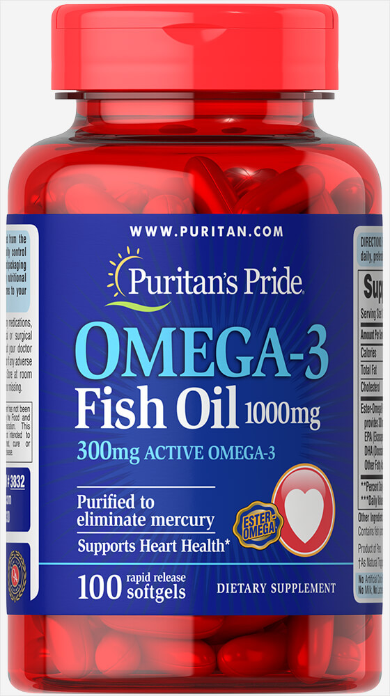 Omega-3 Fish Oil 1000 mg (100 softgels) жирные кислоты Puritan's Pride, фото №1 Omega-3 Fish Oil 1000 mg (100 softgels) жирные кислоты Puritan's Pride, фото №1