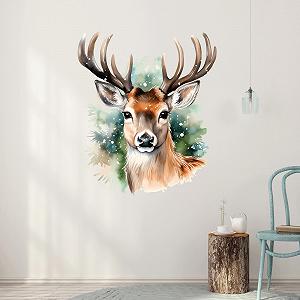 Наклейка на стіну GRAZDesign Christmas Deer 67 x 57 см synthetic.ua - Фото 1