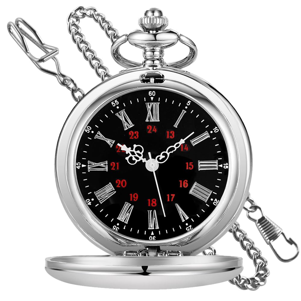 Годинник Tiong Smooth Vintage Steel Quartz Classic з ланцюжком для чоловіків жінок, фото №2