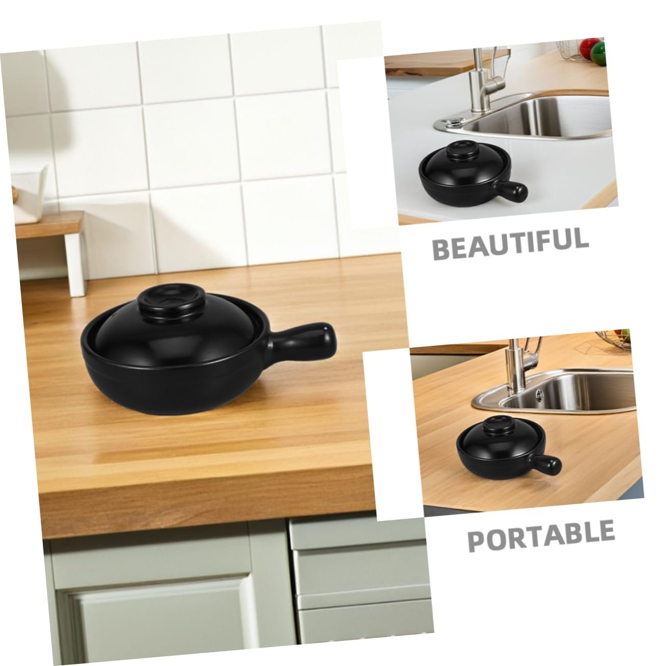 Ковш-жаровня керамічний японський з кришкою для супу та рису, фото №7 Ковш-жаровня керамічний японський з кришкою для супу та рису, фото №7