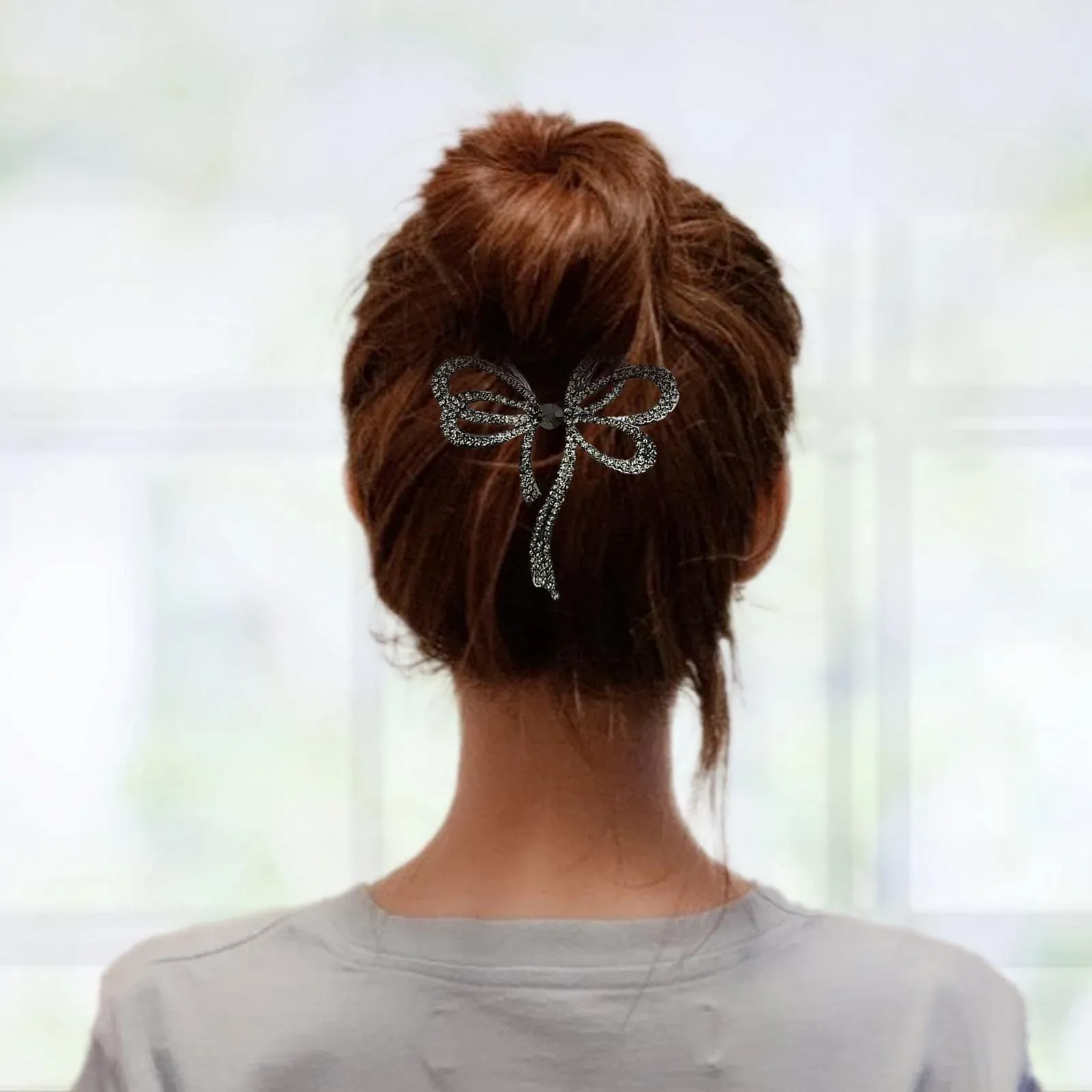 Заколка для волос Бантик Delr, 4 см / 1.57 дюйма, для густых волос, для высокого конского хвоста, фото №5 Заколка для волос Бантик Delr, 4 см / 1.57 дюйма, для густых волос, для высокого конского хвоста, фото №5