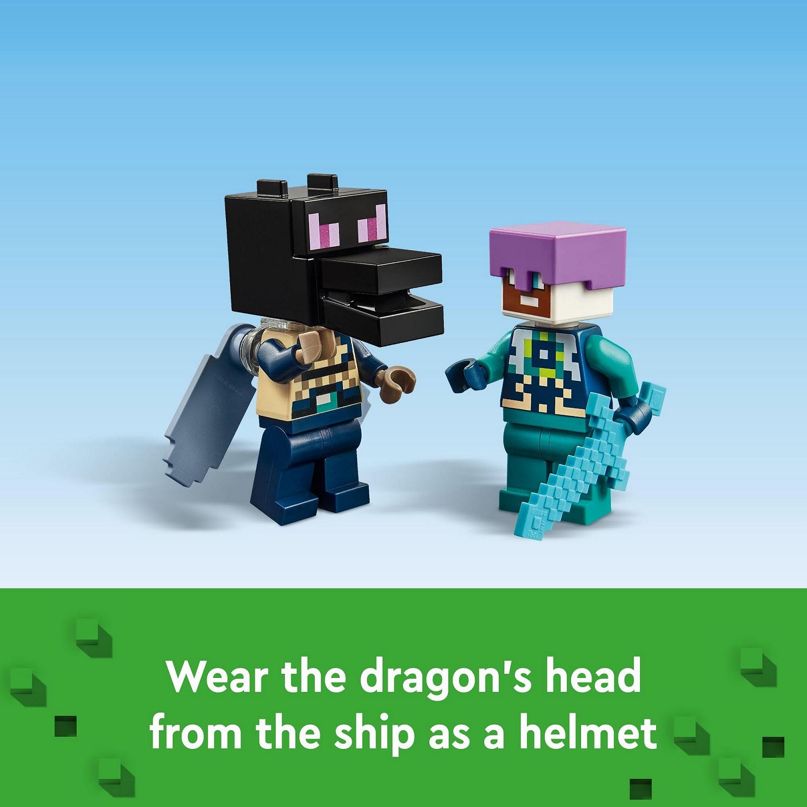 Набір для будівництва LEGO Minecraft 21264 The Ender Dragon and the Final Ship Відеогра Іграшка з 2 мініфігурками Minecraft, фото №5
