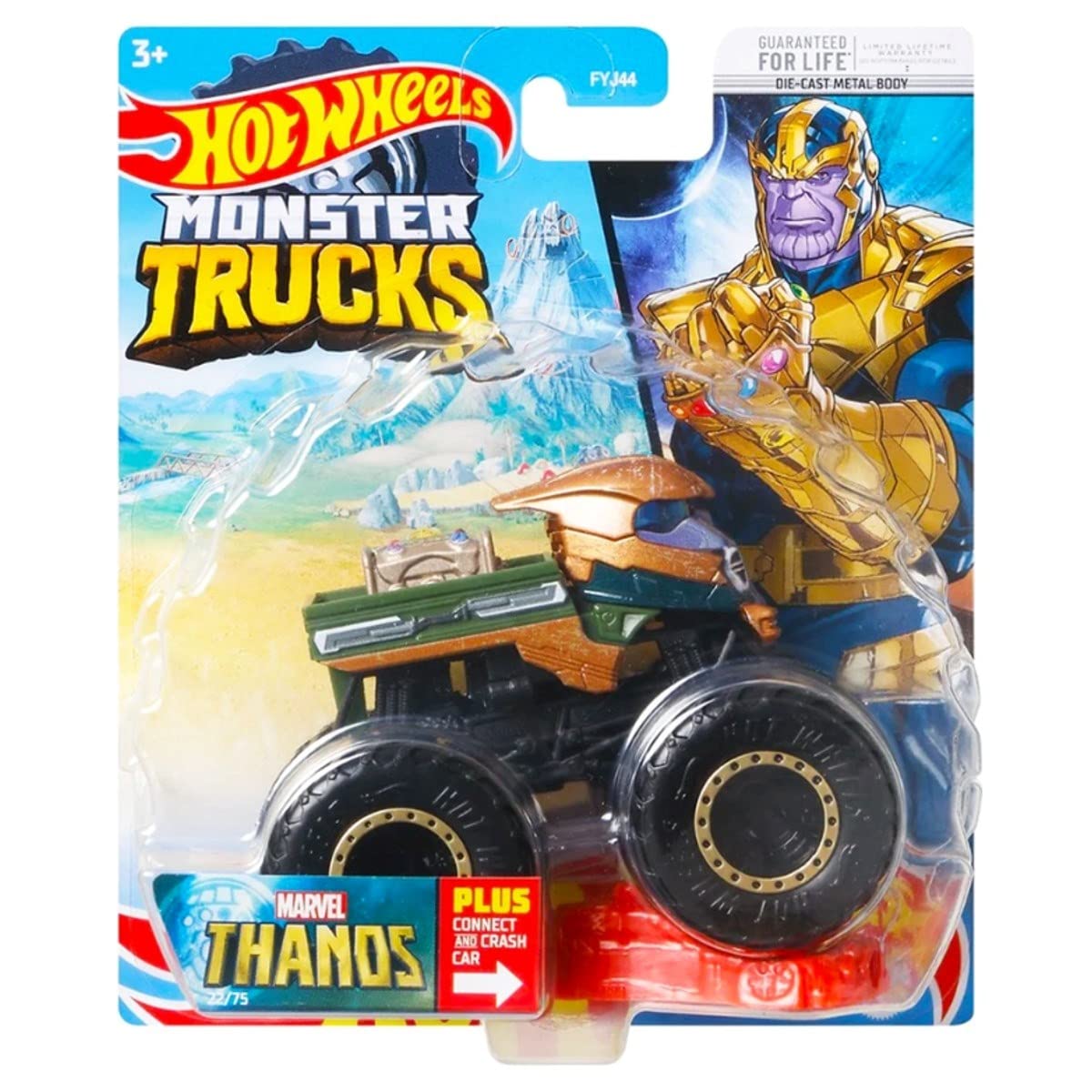 Автомобіль Hot Wheels Monster Trucks 1:64 Marvel Thanos HHH73, фото №3