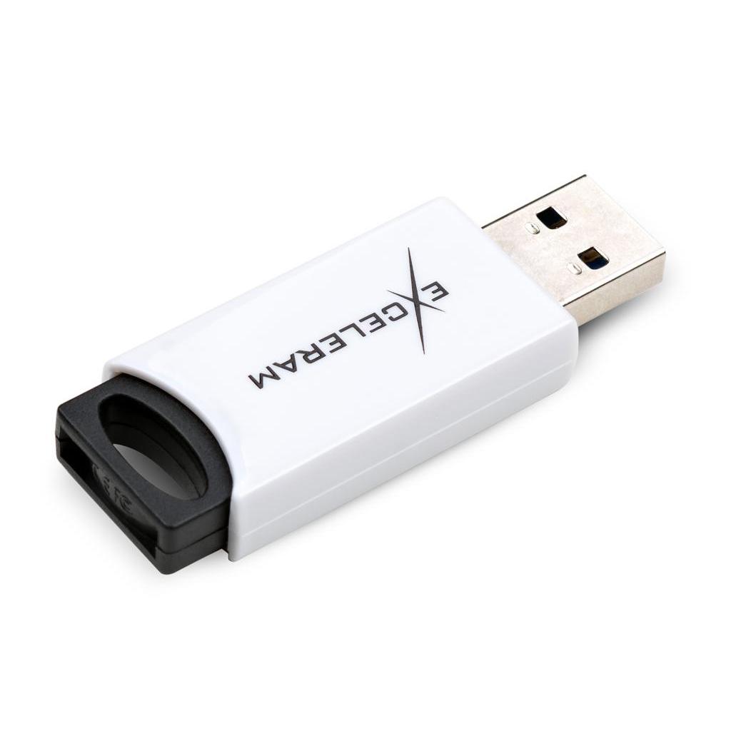 USB флеш-накопичувач Exceleram 64gb H2 Series White/Black USB 2.0 EXU2H2W64, фото №2
