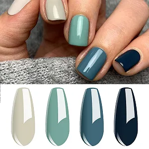 Гель-лак Vishine Набір 4 кольори темно-синій світло-зелений манікюр 8 мл C016 synthetic.ua - Фото 1