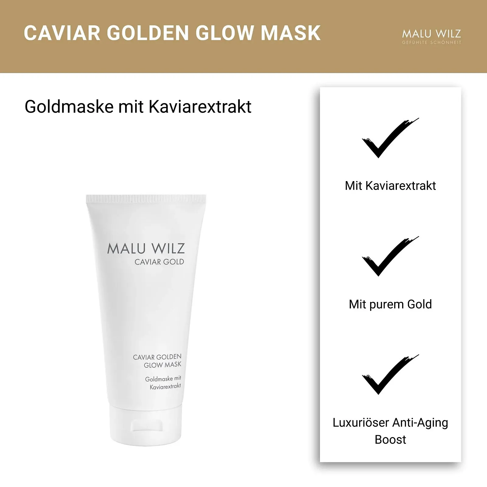 Маска Malu Wilz Caviar Golden Glow 50 мл, зволожуюча, фото №3