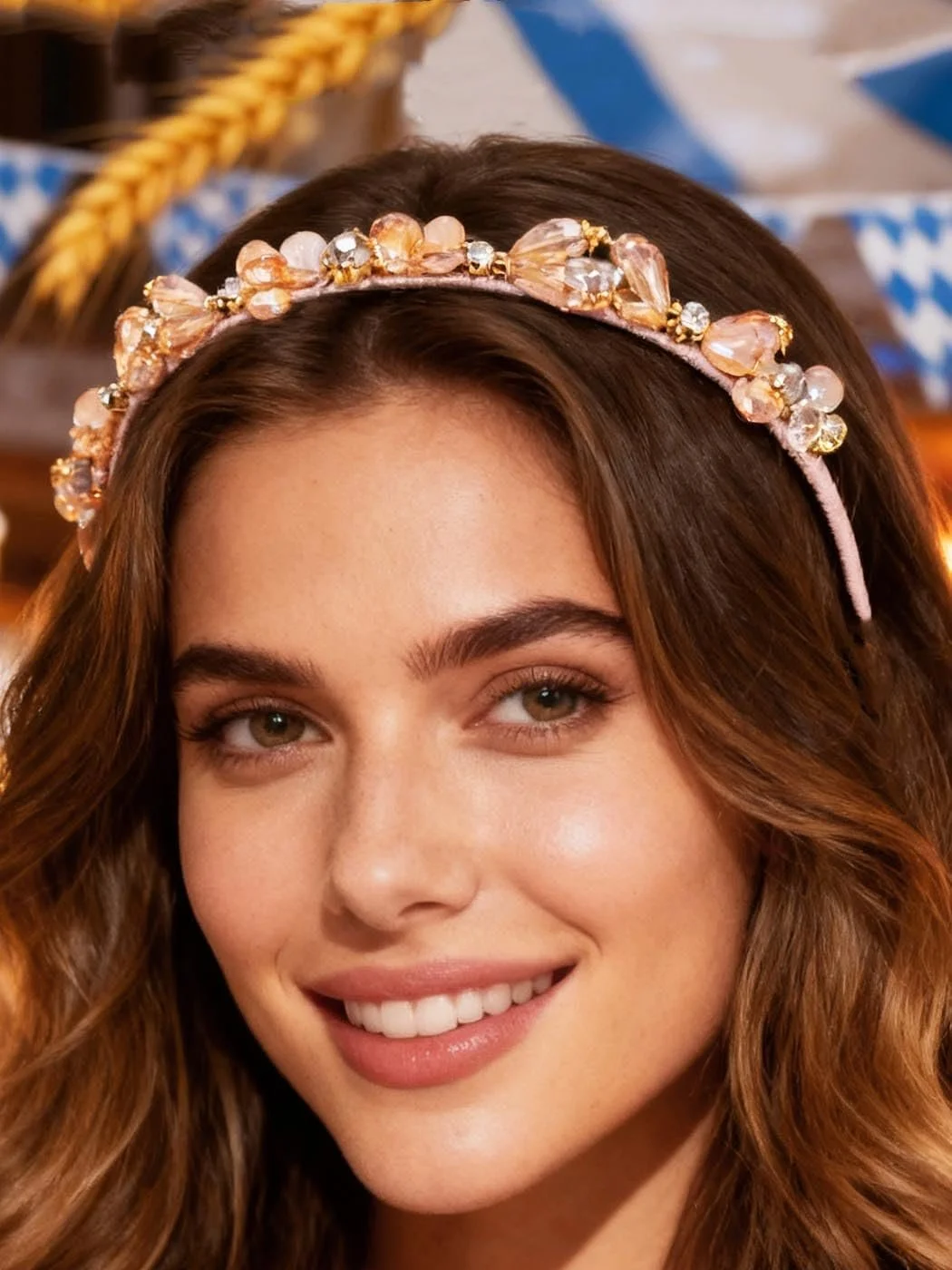 Вінтажний обруч для волосся IYOU зі стразами, фото №5