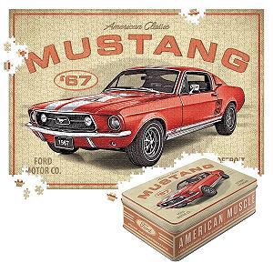 Пазл Nostalgic-Art Ford Mustang GT 1967 1000 деталей 68 x 48 см Красный в металлической коробке - Фото 1
