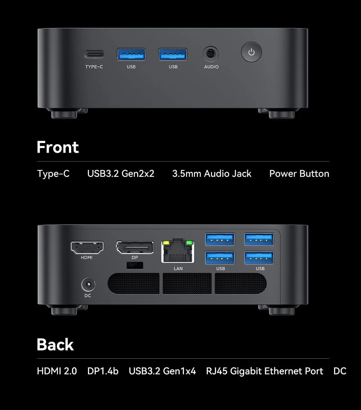 Міні ПК ACEMAGICIAN Vista Mini V1 / Intel N97 / RAM 16GB / SSD 1TB / 1 x HDMI / 1 x LAN / Wi-Fi / Bluetooth / Windows 11 / Чорний, фото №5