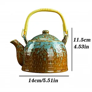 Чайник Керамический Чайный Набор Градиентный Цвет Celadon Чайник Бытовой Ретро Чайник Большой Емкости Ручка Чайник 900 мл synthetic.ua - Фото 1