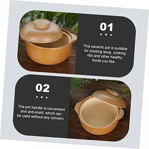 Каструля керамічна з кришкою термостійка кислотостійка synthetic.ua - Фото 1