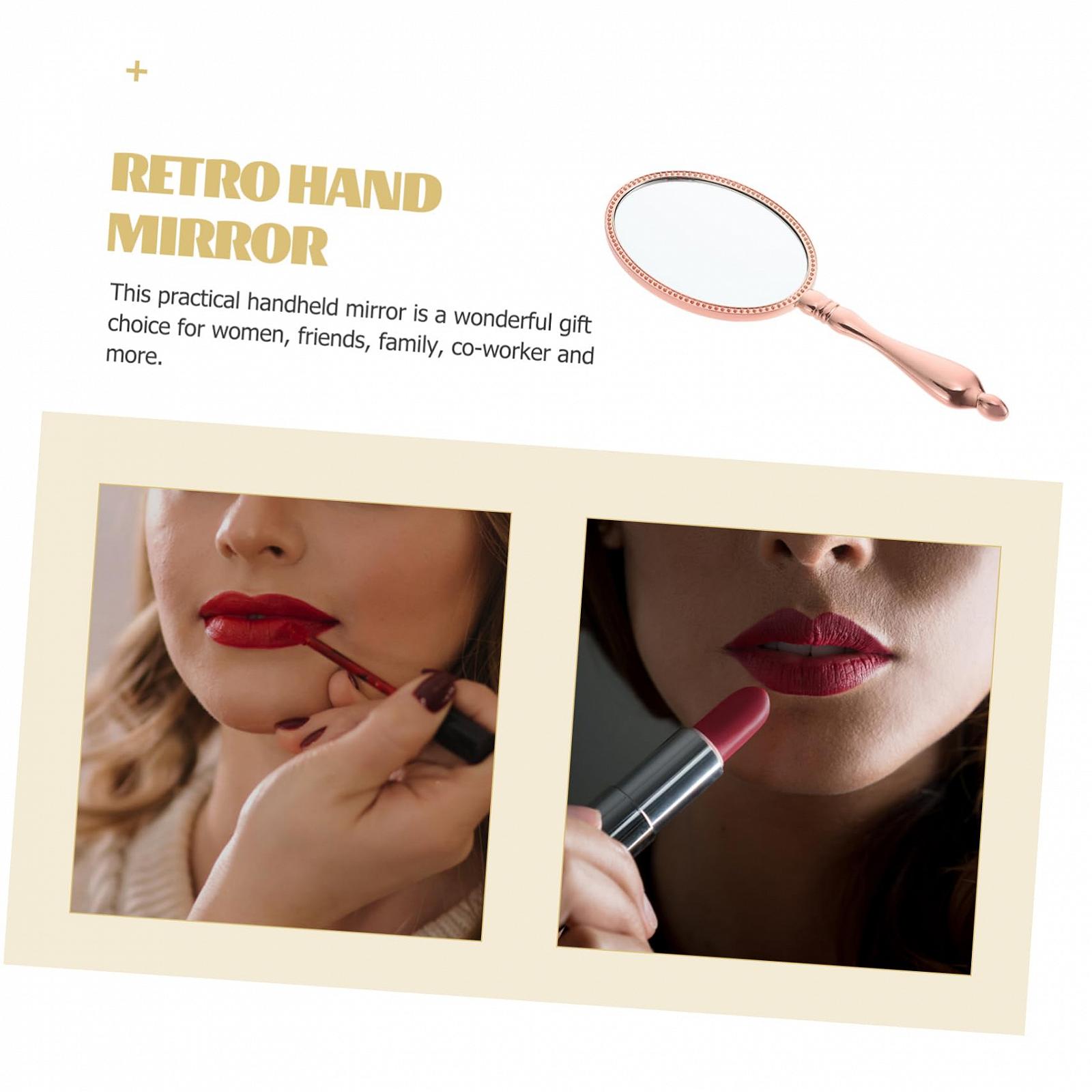 Зеркало ручное Angoily Pack of 4 Portable Makeup, Travel Retro Wallet Tool Rose Gold Gift, фото №7