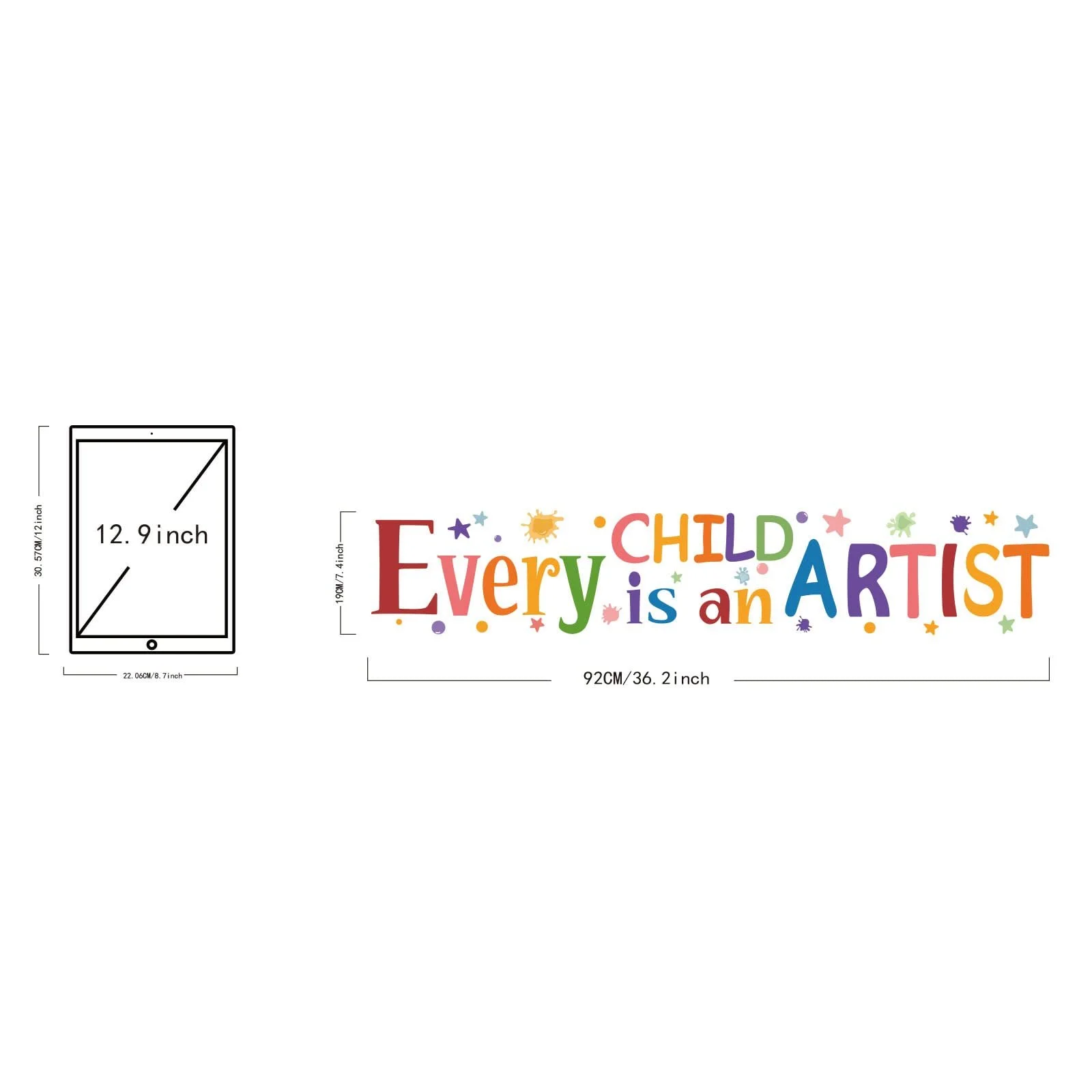 Наклейка на стіну SUPERDANT Every Child is An Artist Кольорова, фото №2