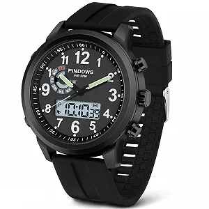 Чоловічий Годинник Цифровий Аналоговий Кварцовий Водонепроникний Спортивний Багатофункціональний - Фото 1