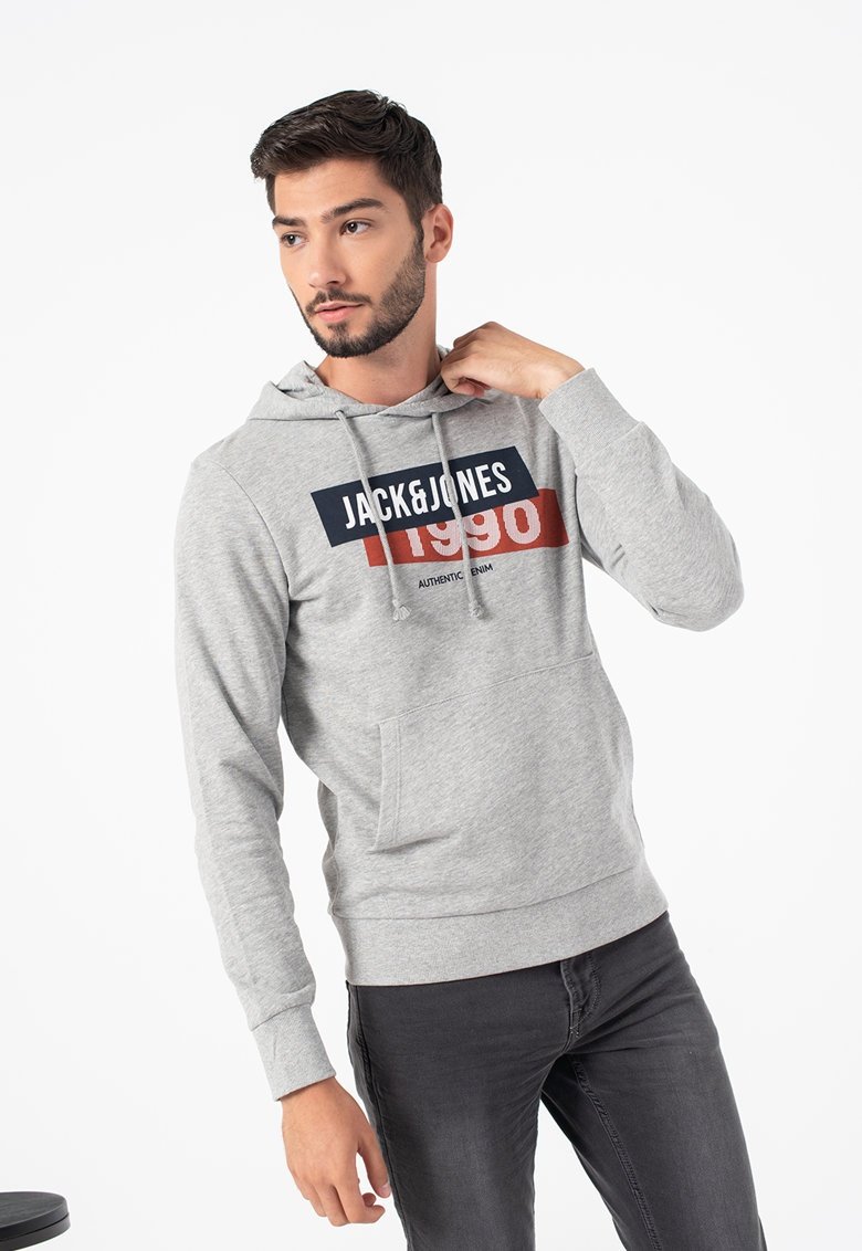Світшот JACSIMON LW SWEAT HOOD 12194721-Light Grey Melange Jack&Jones Сірий L, фото №1