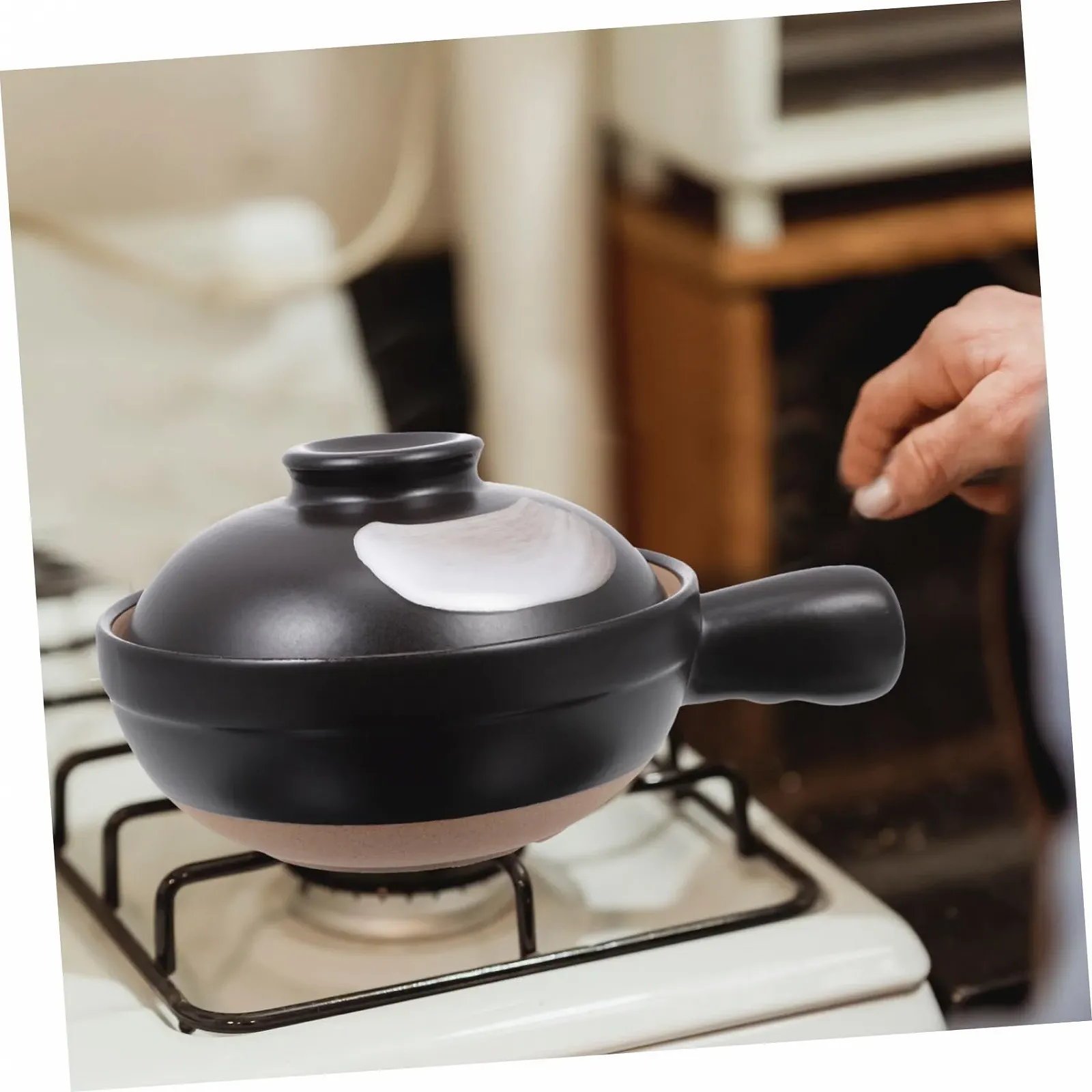 Ківш керамічний з кришкою та ручкою Термостійкий, фото №6