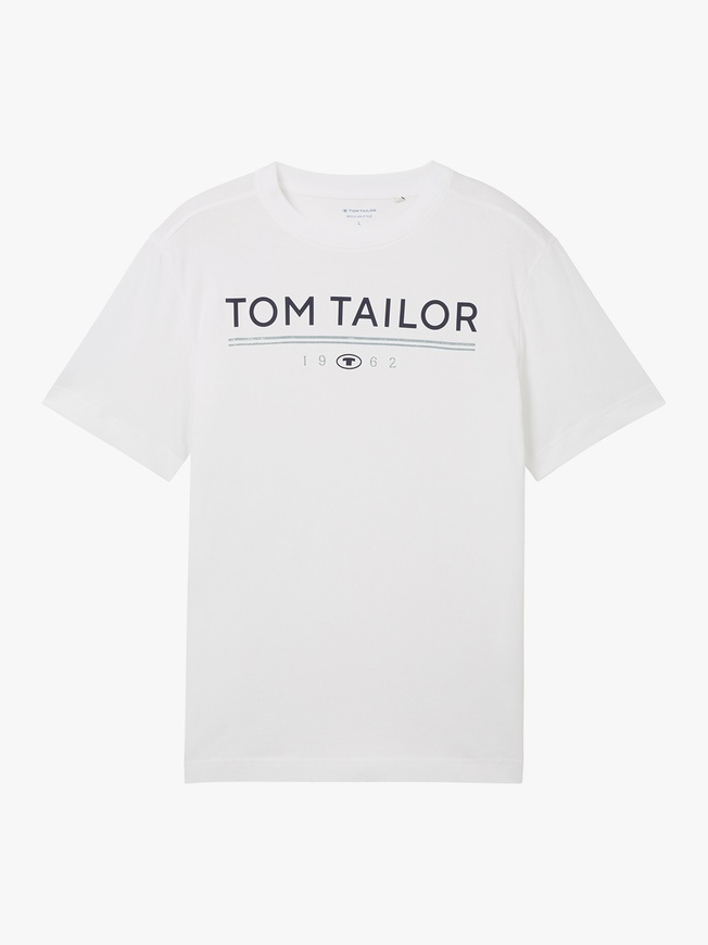 Футболка  WITH A LOGO PRIN 1040988-20000 Tom Tailor Білий 2XL, фото №5