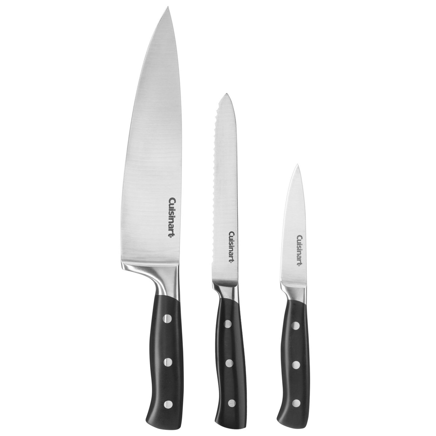 Набір ножів Cuisinart Classic Triple Rivet, 3 предмети: кухарський ніж 20.3 см, універсальний ніж 14 см та ніж для чищення овочів 8.9 см, фото №1