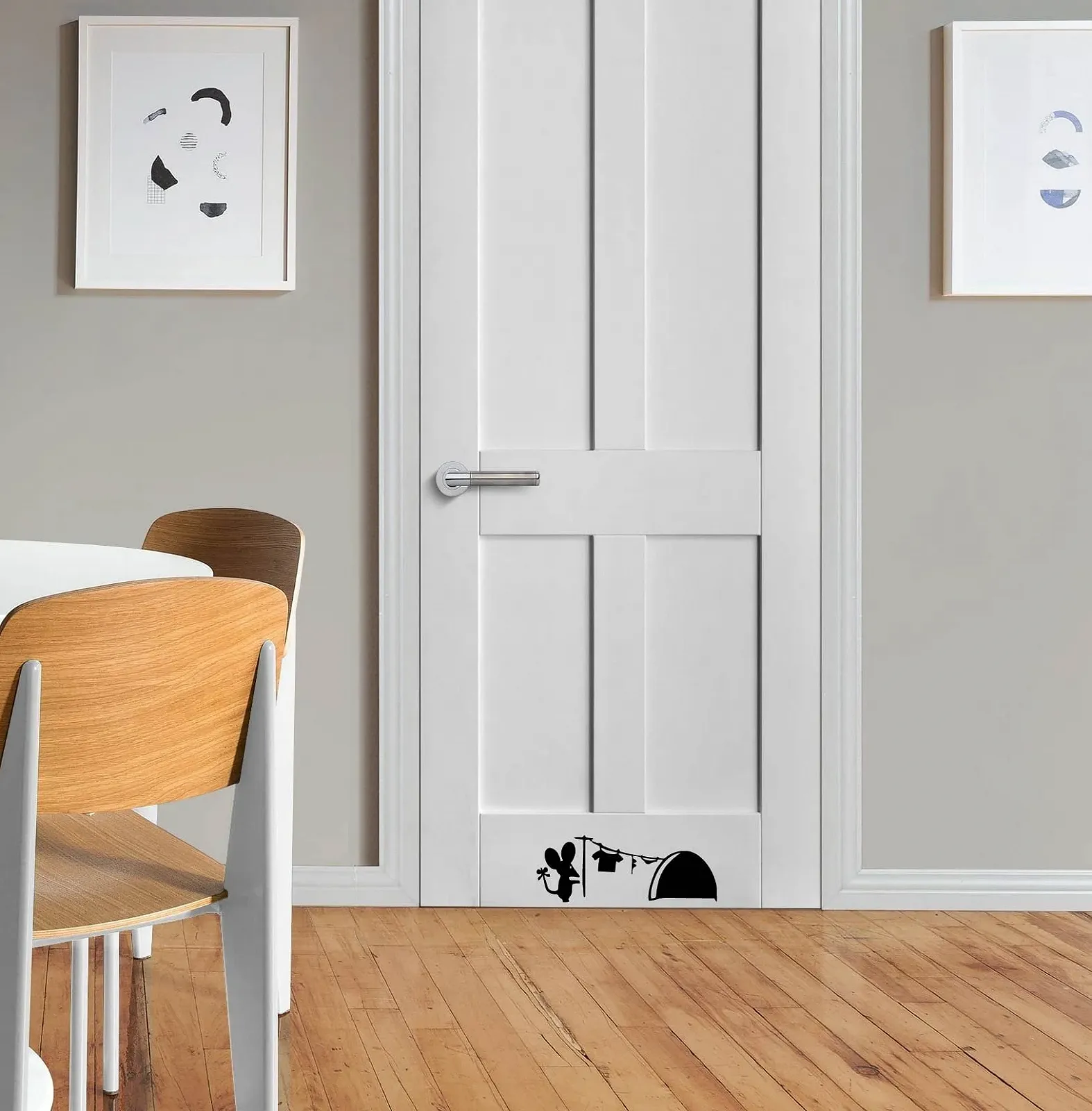 Наклейка на стіну 213B Mouse Hole вінілова кумедна 18 x 7 см, фото №2