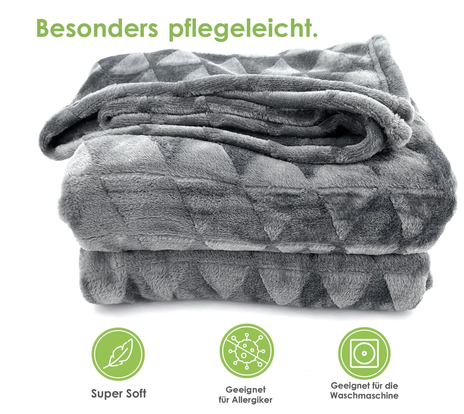 Покривало Flannel heimtexland XL 200 x 150 см Діамант Сірий антрацит, фото №4