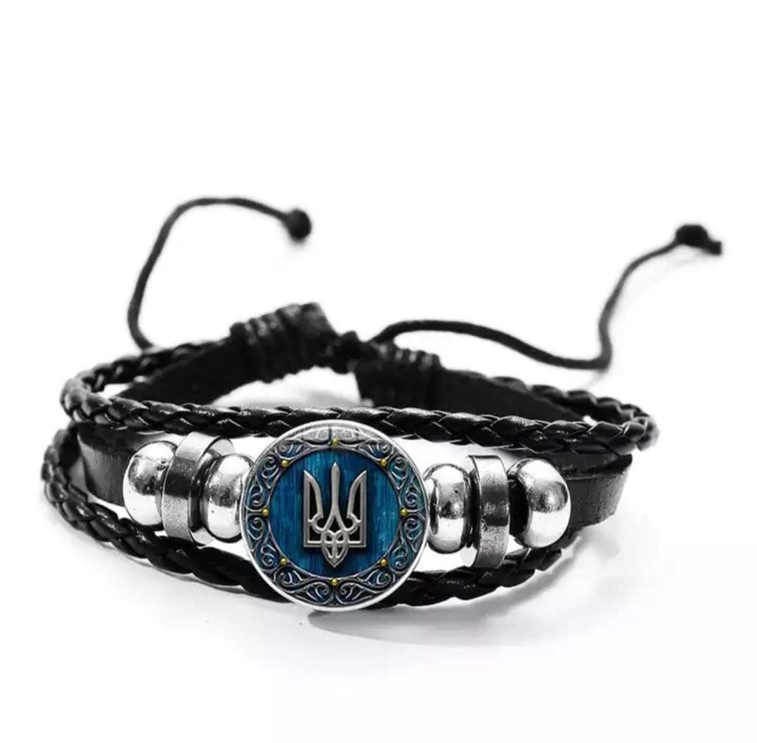 Набір браслетів з екошкіри Герб України, фото №1